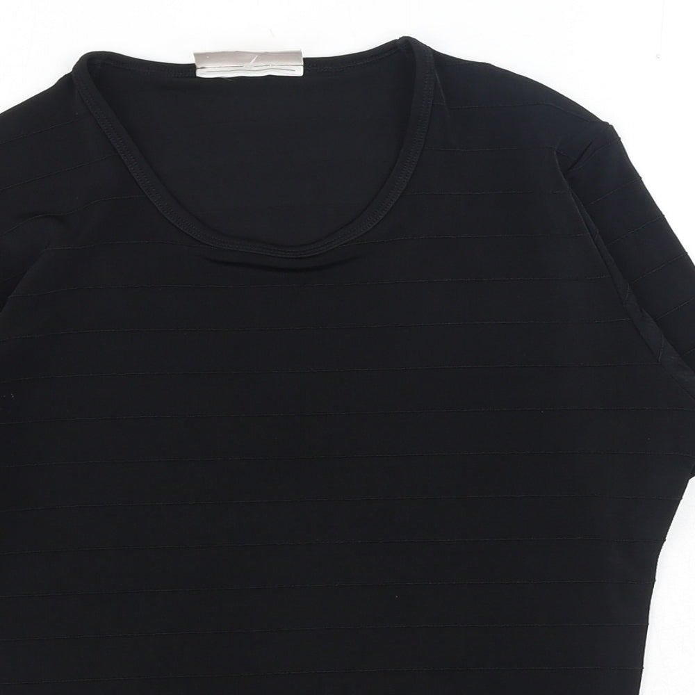 Womens UK Size S Country Casuals Black Basic T-Shirt