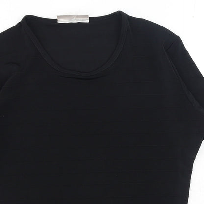 Womens UK Size S Country Casuals Black Basic T-Shirt
