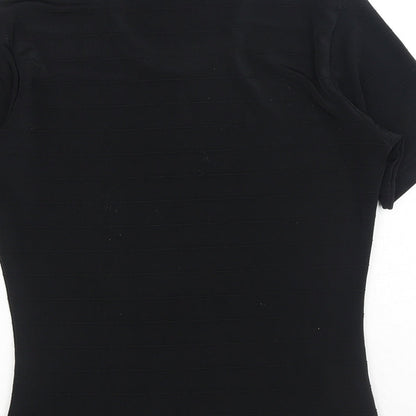 Womens UK Size S Country Casuals Black Basic T-Shirt