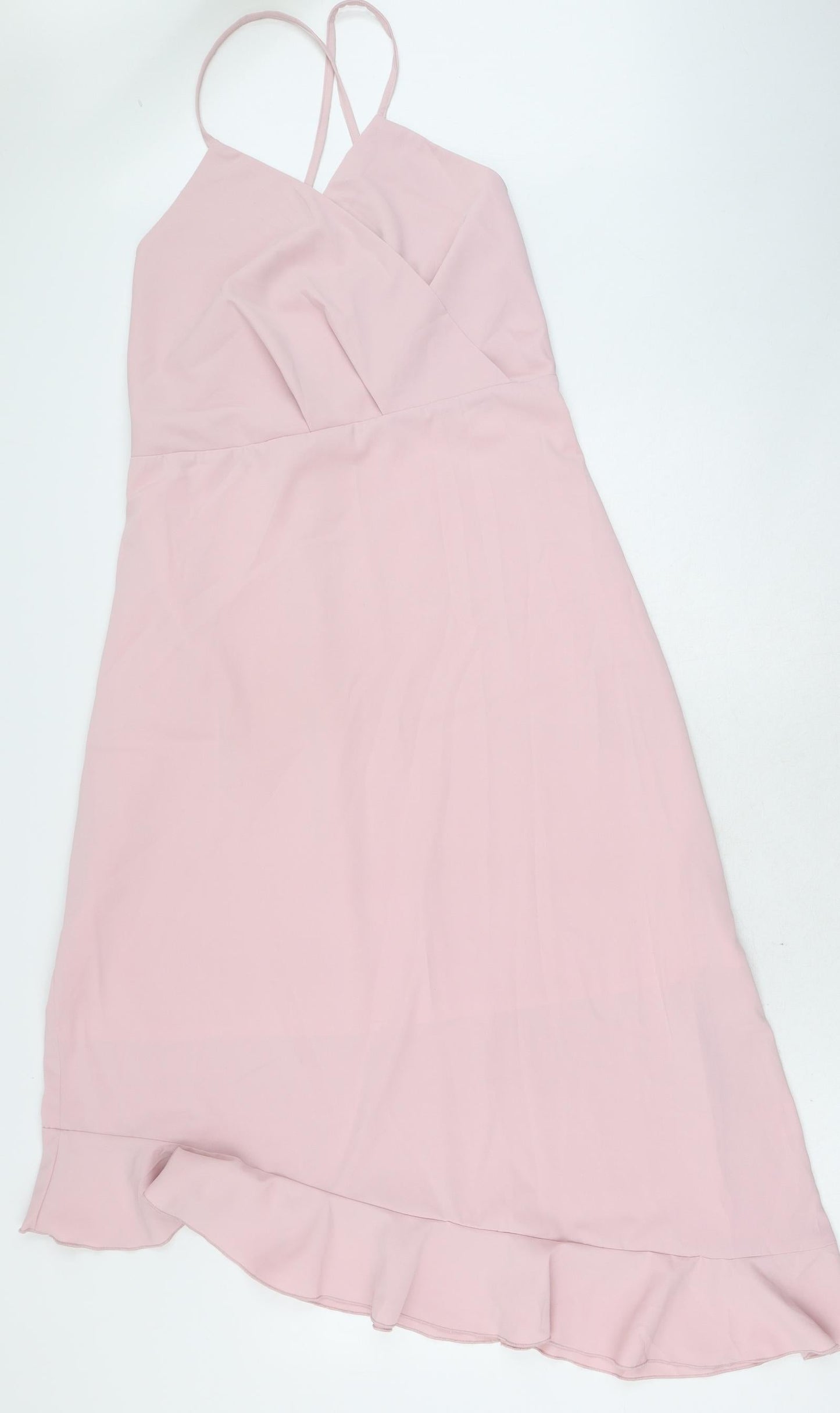 SheIn Womens Pink Polyester A-Line Size L V-Neck Pullover