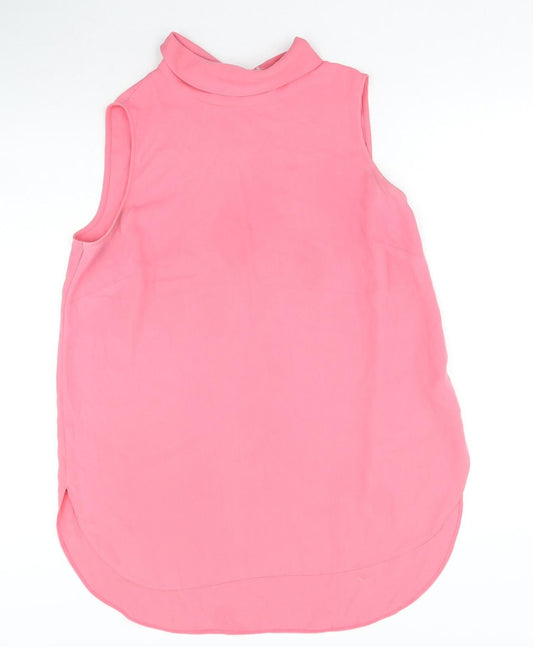 F&F Womens Pink Polyester Basic Blouse Size 14 Round Neck