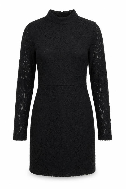 Forever 21 Womens Black Cotton Bodycon Size S Mock Neck Zip