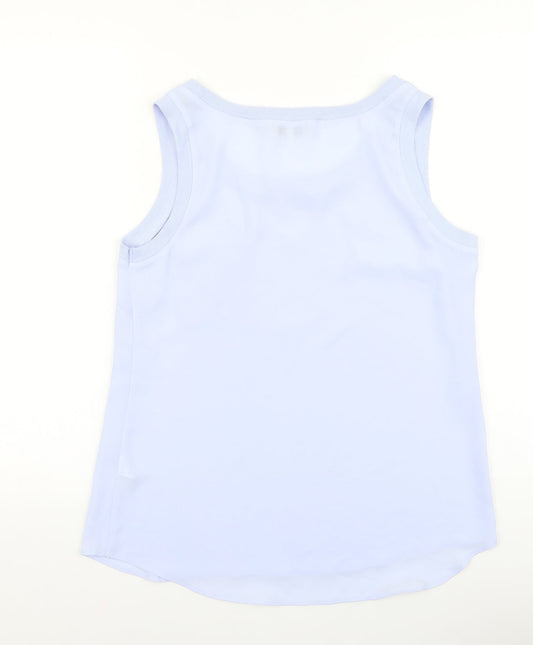 Papaya Womens Blue Polyester Basic Tank Size 12 Scoop Neck