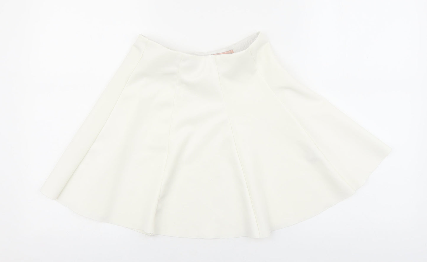 Bershka Womens White Viscose Skater Skirt Size M