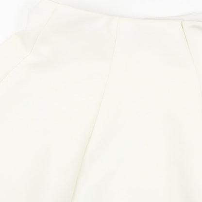 Bershka Womens White Viscose Skater Skirt Size M
