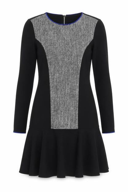 H&M Womens Black Polyester A-Line Size 6 Round Neck Zip