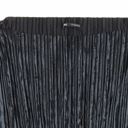 Zara Womens Black Polyester Basic Blouse Size M Boat Neck