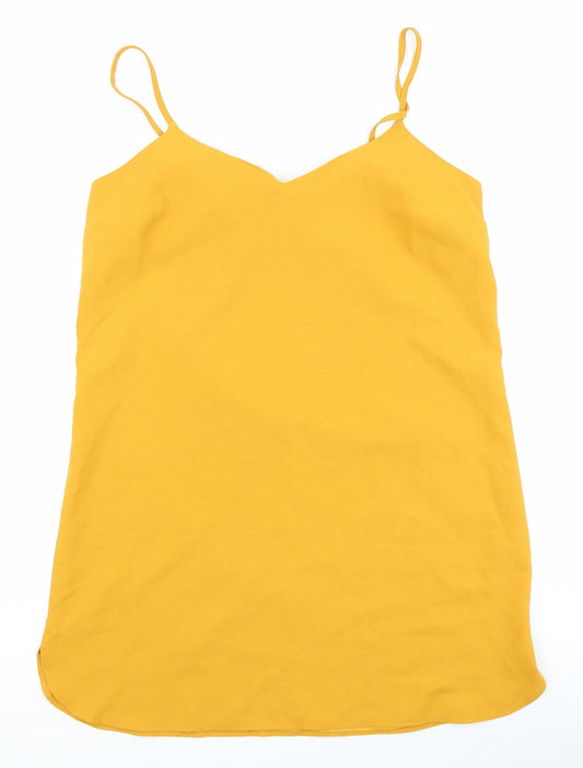 Missguided Womens Yellow Polyester Slip Dress Size 12 V-Neck Pullover
