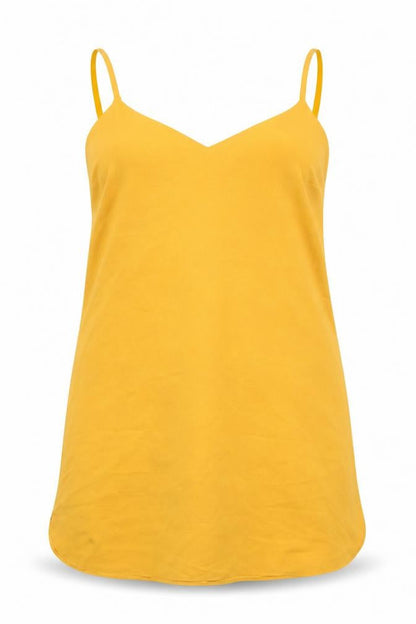 Missguided Womens Yellow Polyester Slip Dress Size 12 V-Neck Pullover