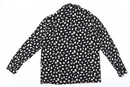 Mens UK Size 2XL Boohoo Black  Button-Up Long Sleeve Casual Shirt
