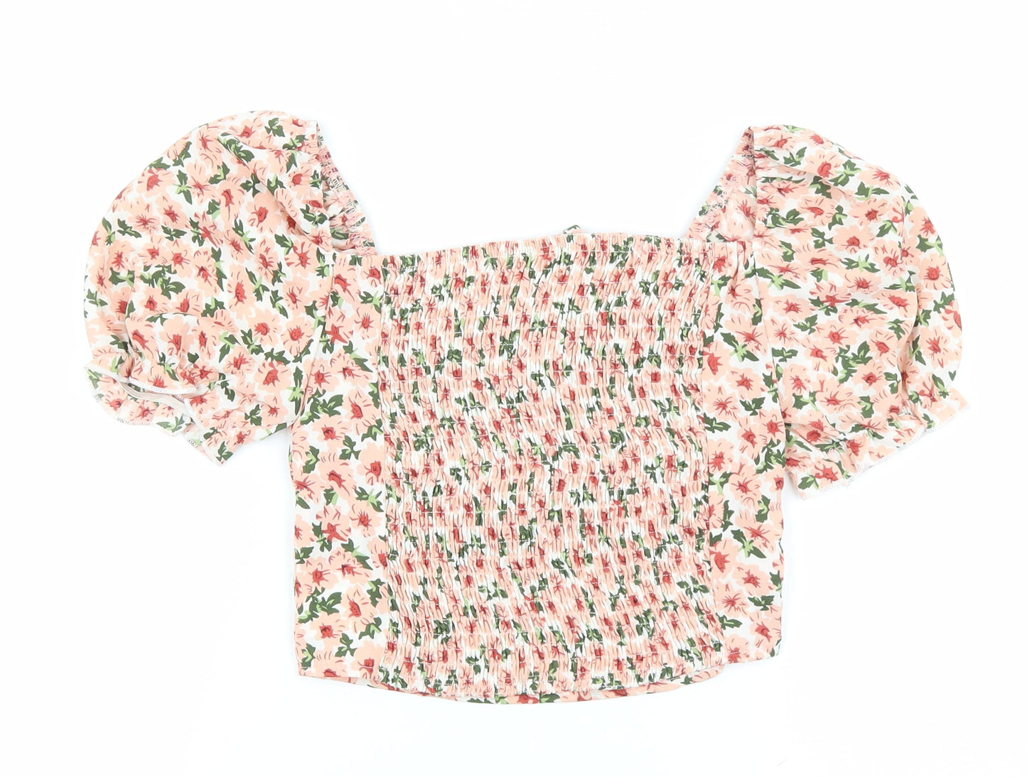 SheIn Womens Pink Polyester Cropped Blouse Size XS Boat Neck