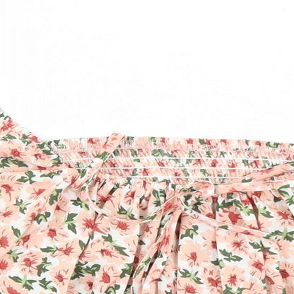 SheIn Womens Pink Polyester Cropped Blouse Size XS Boat Neck