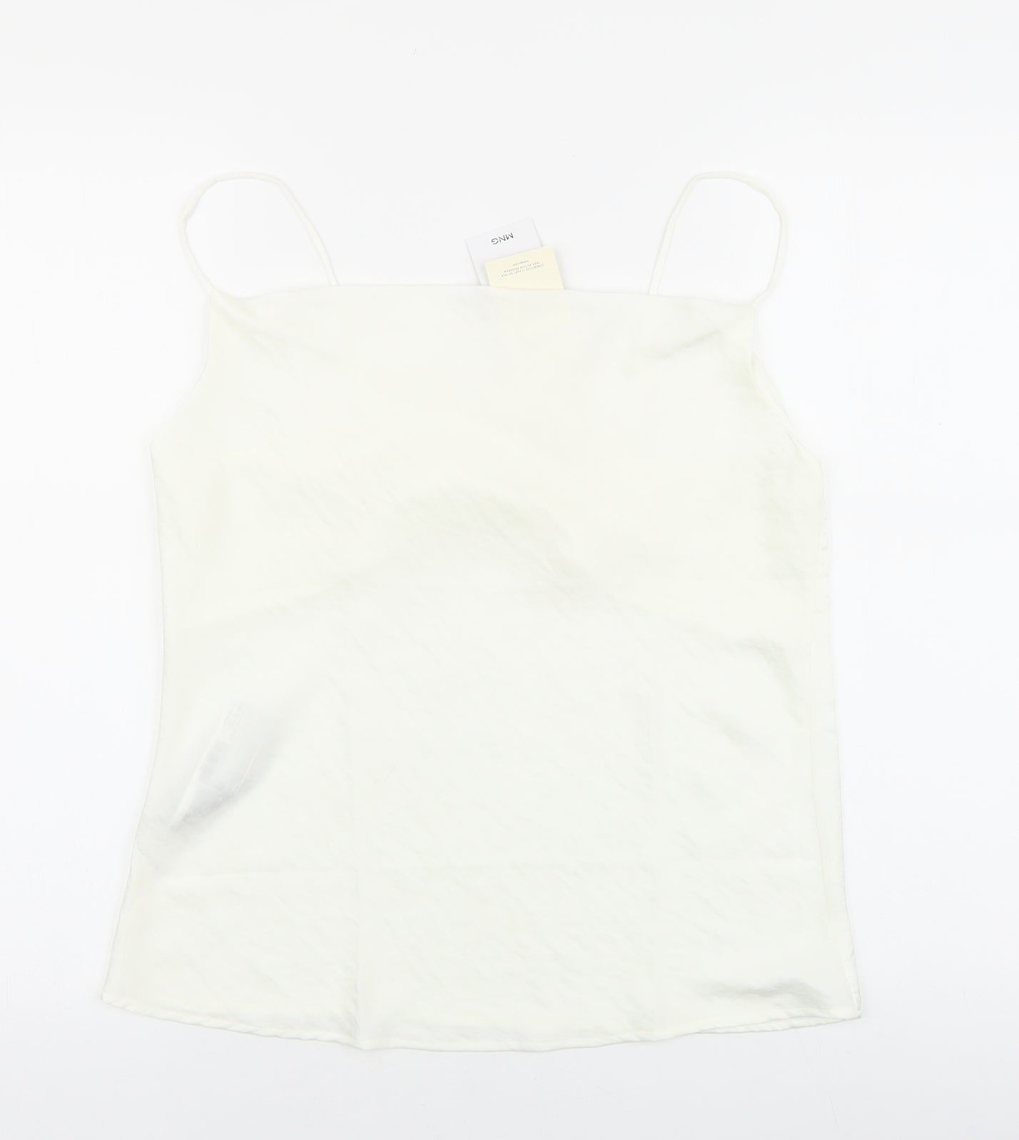 Womens UK Size S Mango Ivory Basic Tank