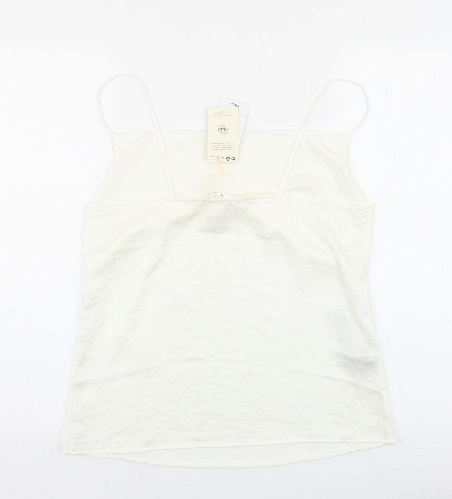Womens UK Size S Mango Ivory Basic Tank