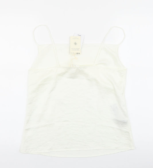 Womens UK Size S Mango Ivory Basic Tank