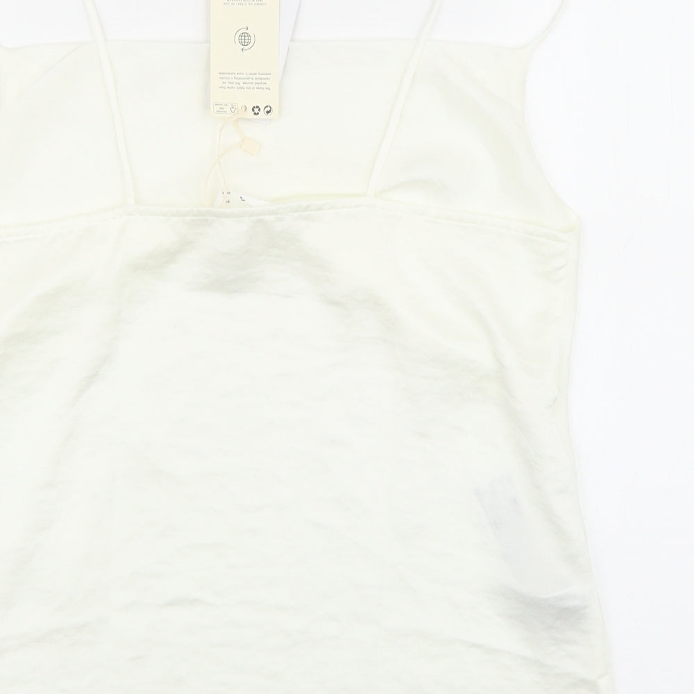 Womens UK Size S Mango Ivory Basic Tank