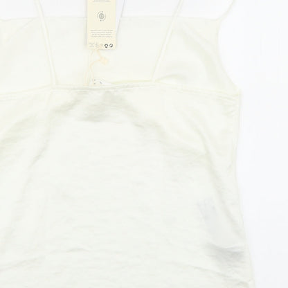 Womens UK Size S Mango Ivory Basic Tank