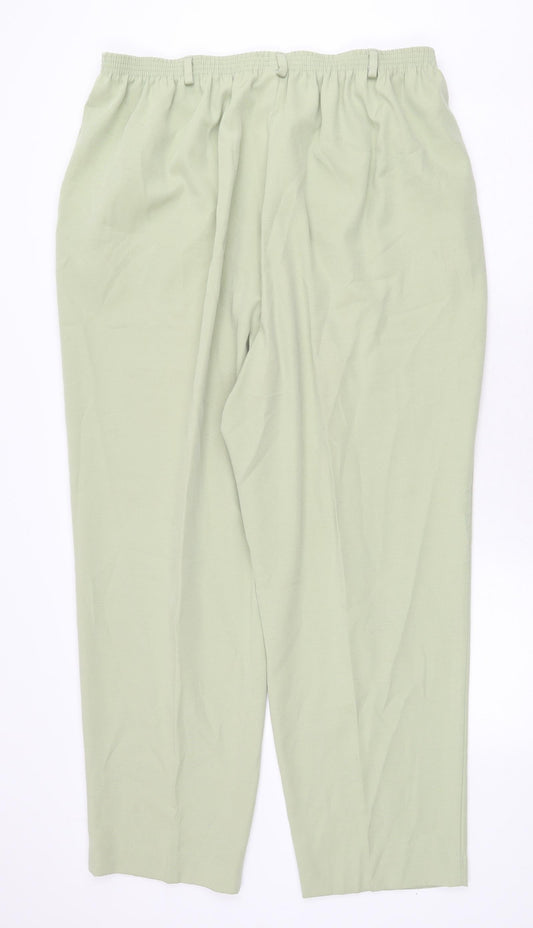 Alfred Dunner Womens Green Polyester Trousers Size 36 in Regular