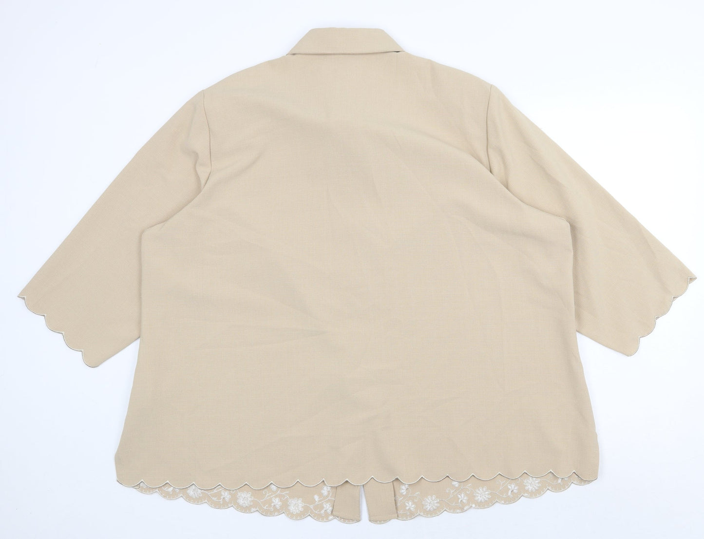 TanJay Womens Beige Polyester Basic Button-Up Size 22 Collared