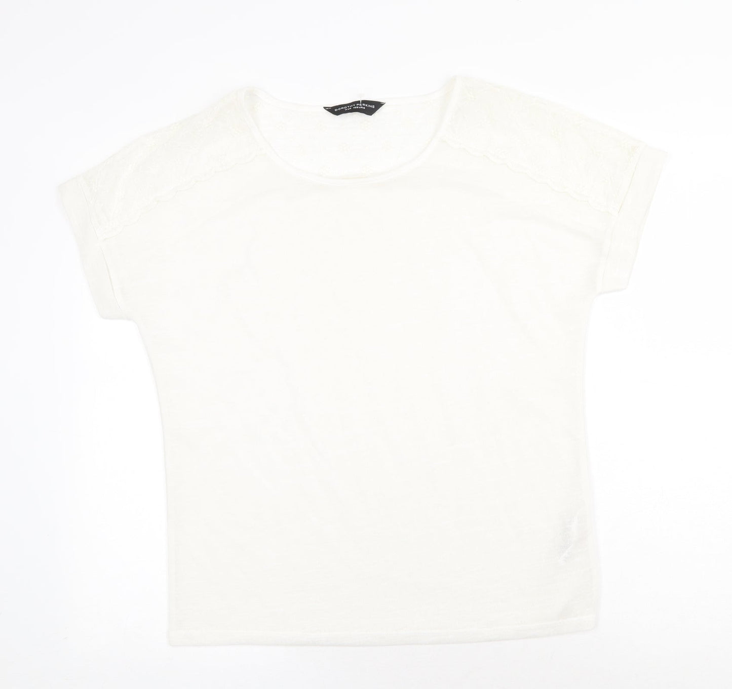 Womens UK Size 14 Dorothy Perkins White Basic T-Shirt