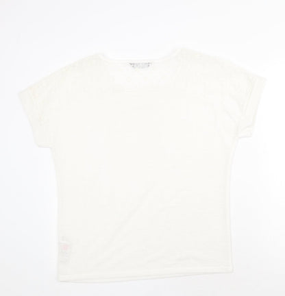 Womens UK Size 14 Dorothy Perkins White Basic T-Shirt