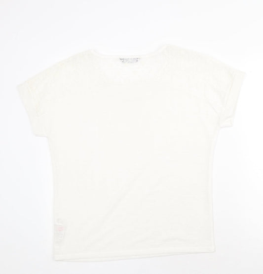 Womens UK Size 14 Dorothy Perkins White Basic T-Shirt