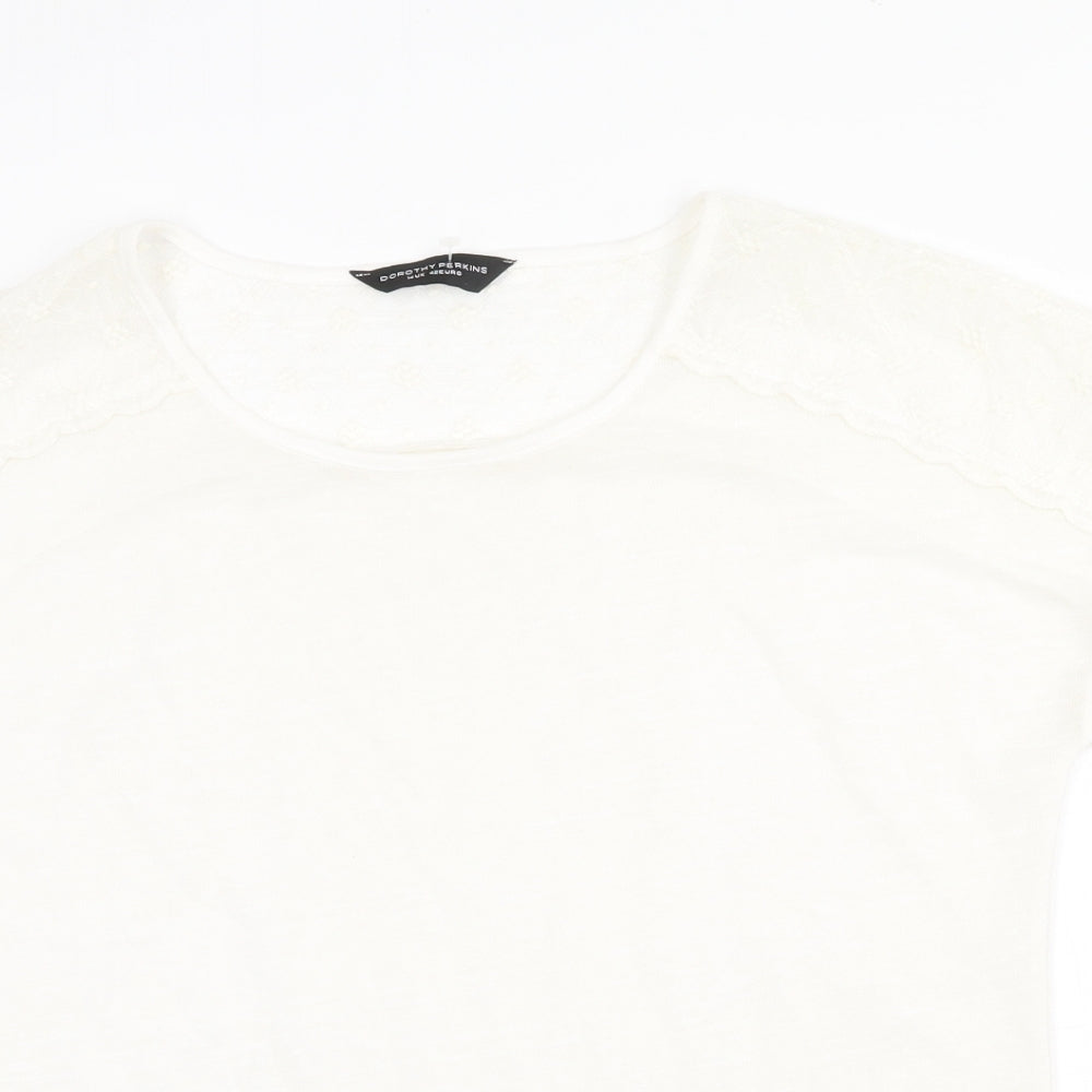 Womens UK Size 14 Dorothy Perkins White Basic T-Shirt