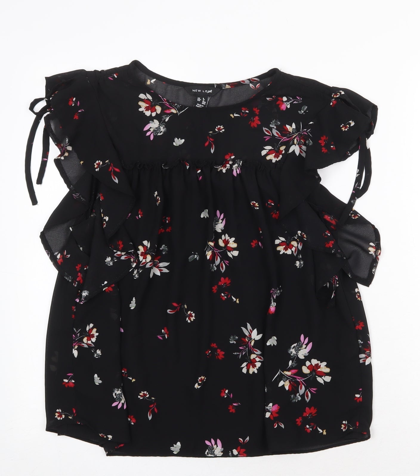 Womens UK Size 8 New Look Black Basic Blouse