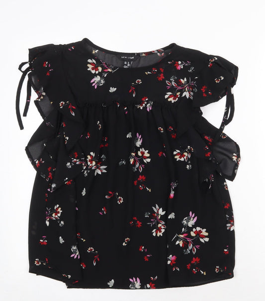 Womens UK Size 8 New Look Black Basic Blouse
