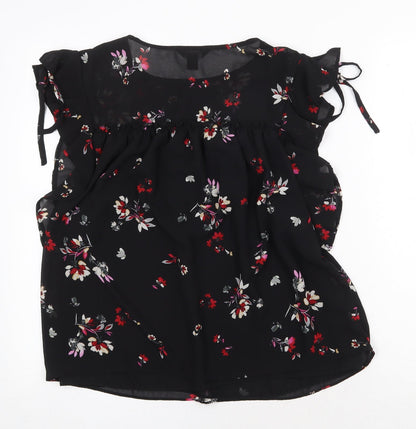 Womens UK Size 8 New Look Black Basic Blouse