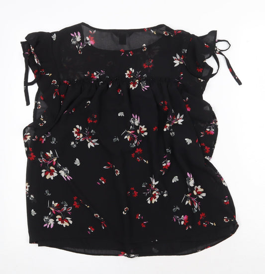 Womens UK Size 8 New Look Black Basic Blouse