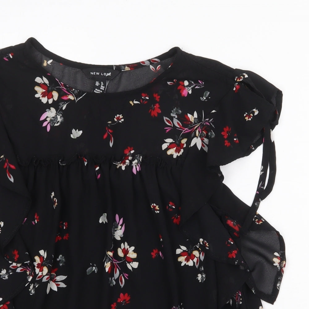 Womens UK Size 8 New Look Black Basic Blouse