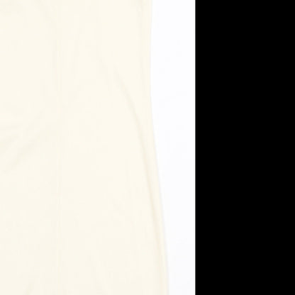 Primark Womens Beige Polyester Slip Dress Size 4 V-Neck Pullover