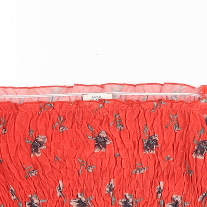Womens UK Size 6 River Island Red Cropped Blouse