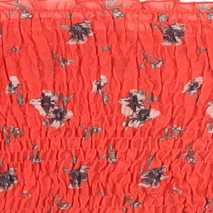Womens UK Size 6 River Island Red Cropped Blouse
