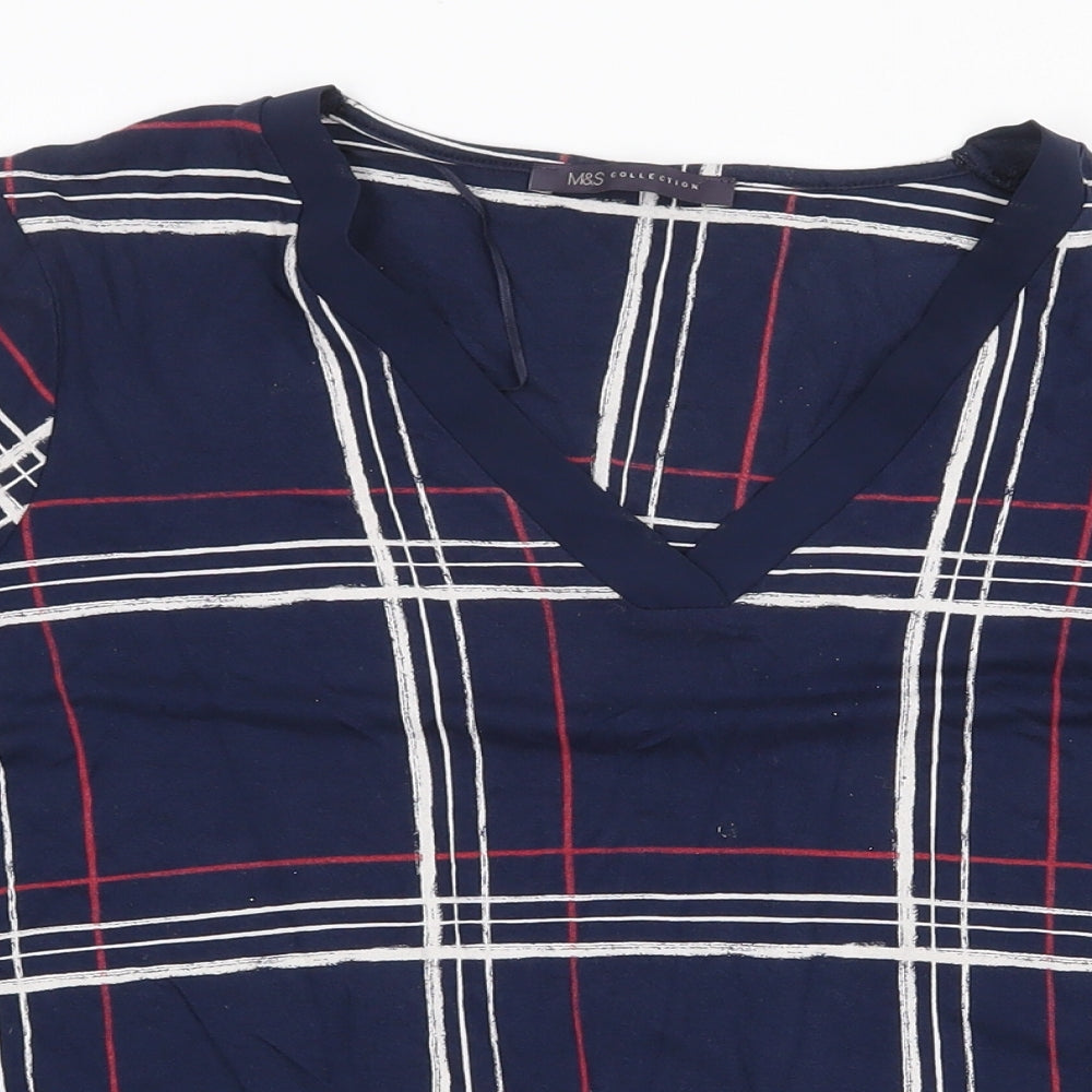 Womens UK Size 12 Marks and Spencer Blue Basic T-Shirt