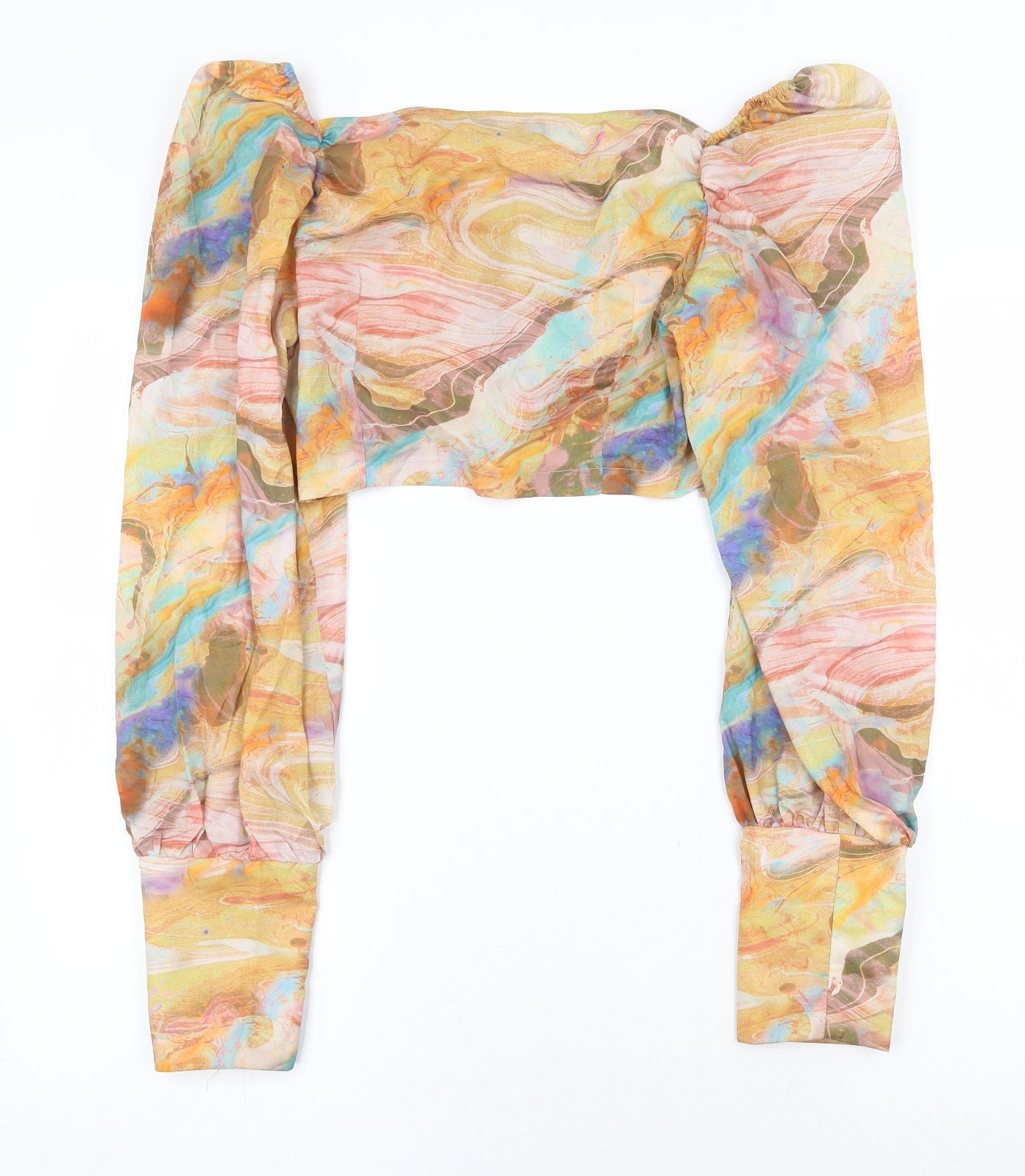 Womens UK Size 10 PRETTYLITTLETHING Multicoloured Cropped Blouse
