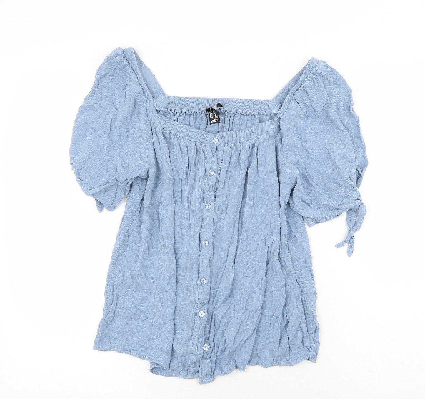 Womens UK Size 8 New Look Blue Basic Blouse