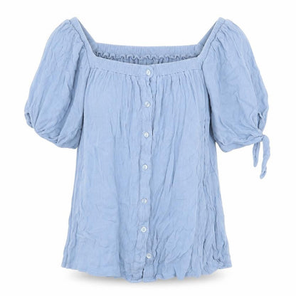 Womens UK Size 8 New Look Blue Basic Blouse