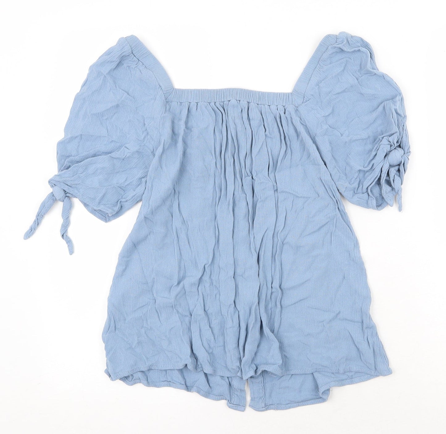 Womens UK Size 8 New Look Blue Basic Blouse