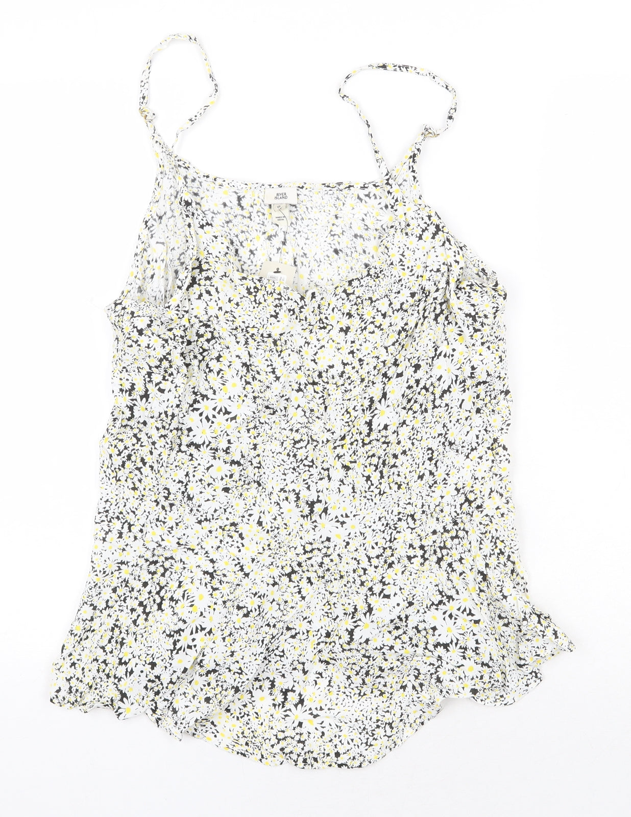 Womens UK Size 10 River Island White Basic Tank