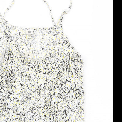 Womens UK Size 10 River Island White Basic Tank