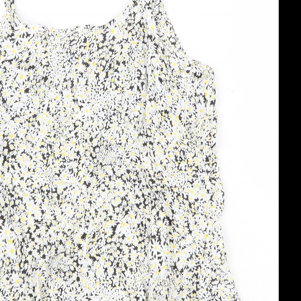 Womens UK Size 10 River Island White Basic Tank