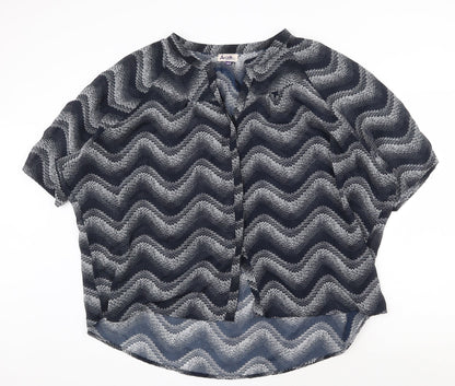 Womens UK Size 18 Arista Blue Basic Button-Up