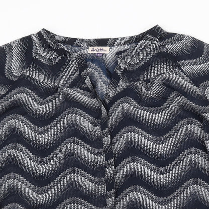 Womens UK Size 18 Arista Blue Basic Button-Up