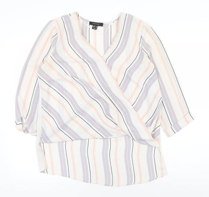 Womens UK Size 10 Atmosphere Multicoloured Basic Blouse