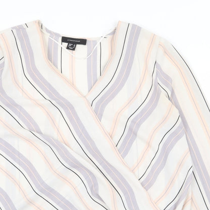 Womens UK Size 10 Atmosphere Multicoloured Basic Blouse