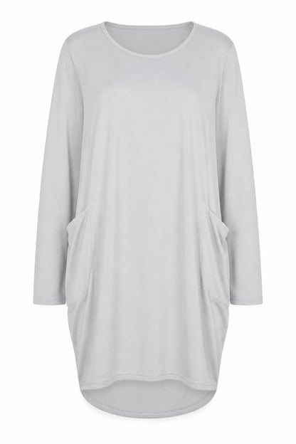 Preworn Womens Grey Polyester Sheath Size XL Round Neck Pullover