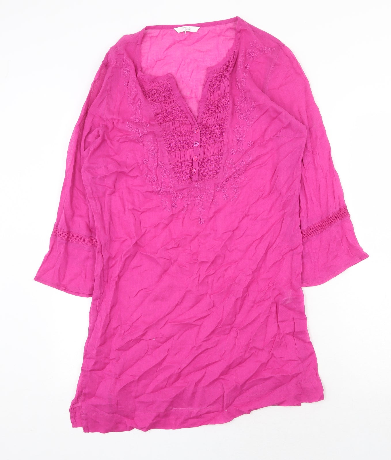 Womens UK Size 12 Marks and Spencer Pink Basic Blouse