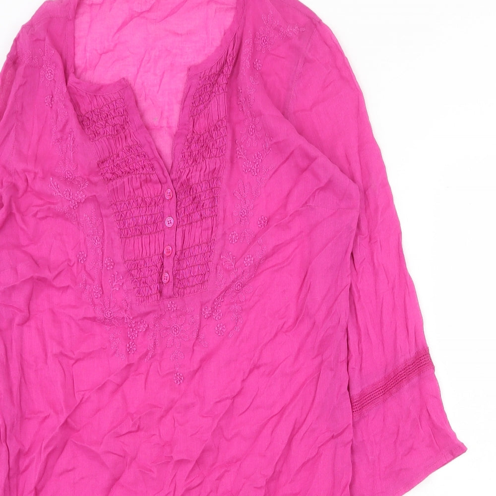 Womens UK Size 12 Marks and Spencer Pink Basic Blouse